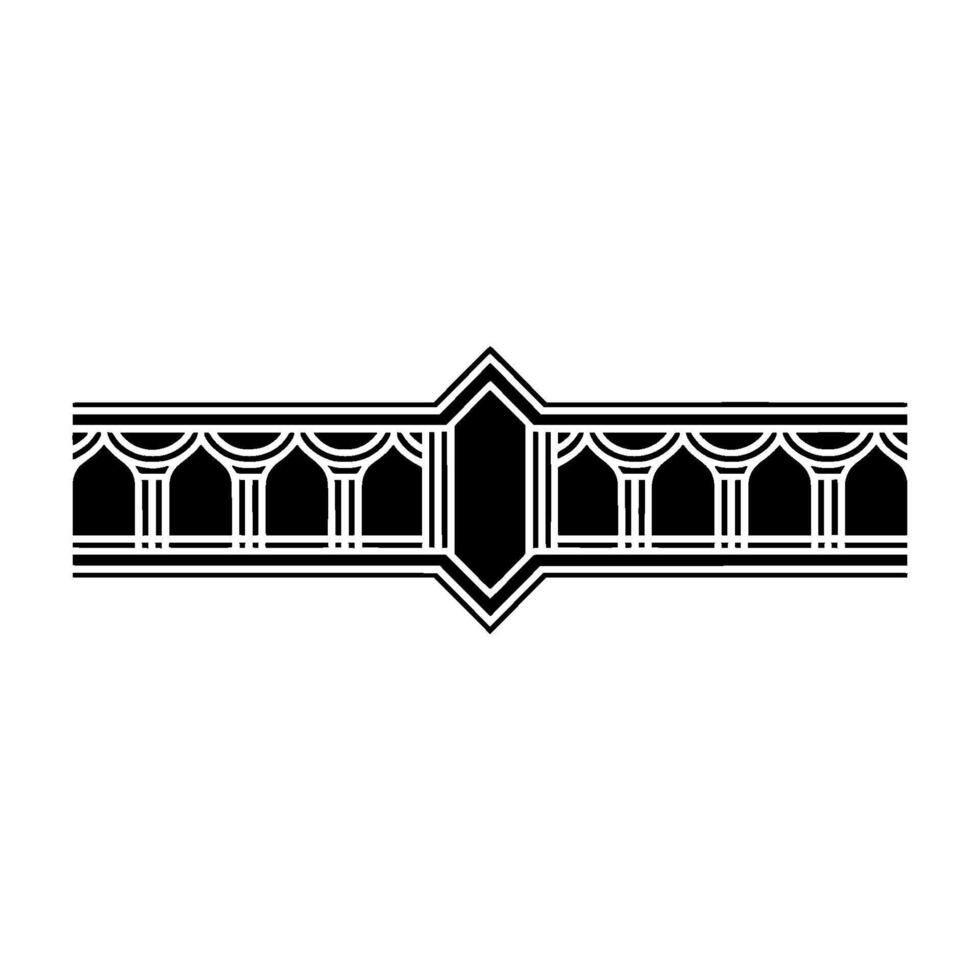 Geometric Deco Border, Elegant Silhouette, Minimalist vector