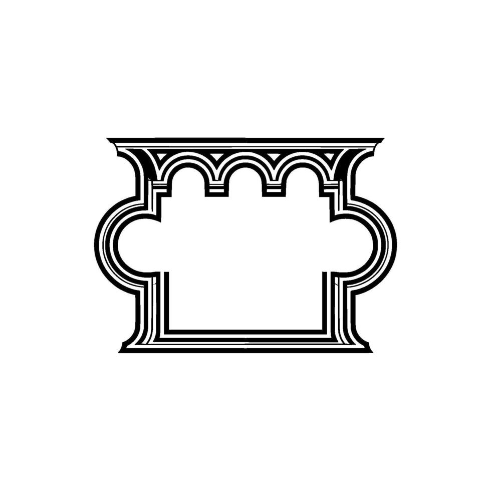Intricate Gothic Arch Frame, Minimalist vector