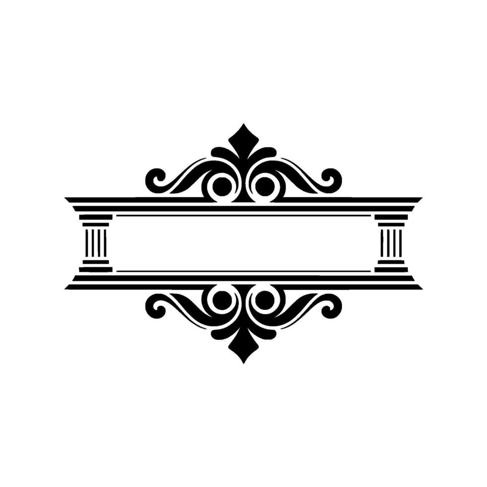Elegant Black Ornamental Frame, Vintage, Scrollwork vector