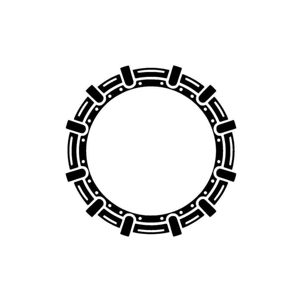 Geometric Tribal Circle Frame, Minimalist - Abstract vector
