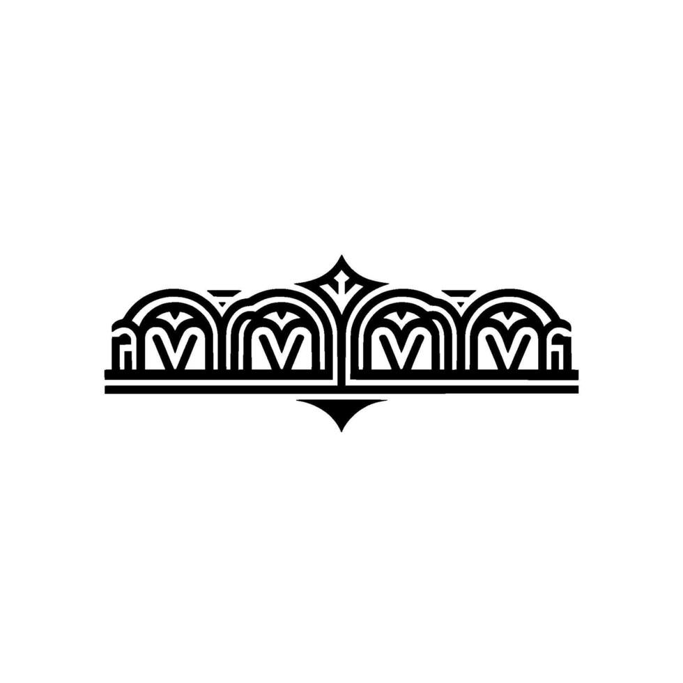 Art Deco Ornament, Stylized Hearts, Elegant Border vector