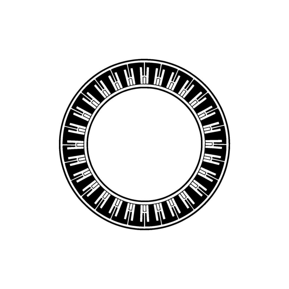 Circular Piano Key Border, Minimalist vector
