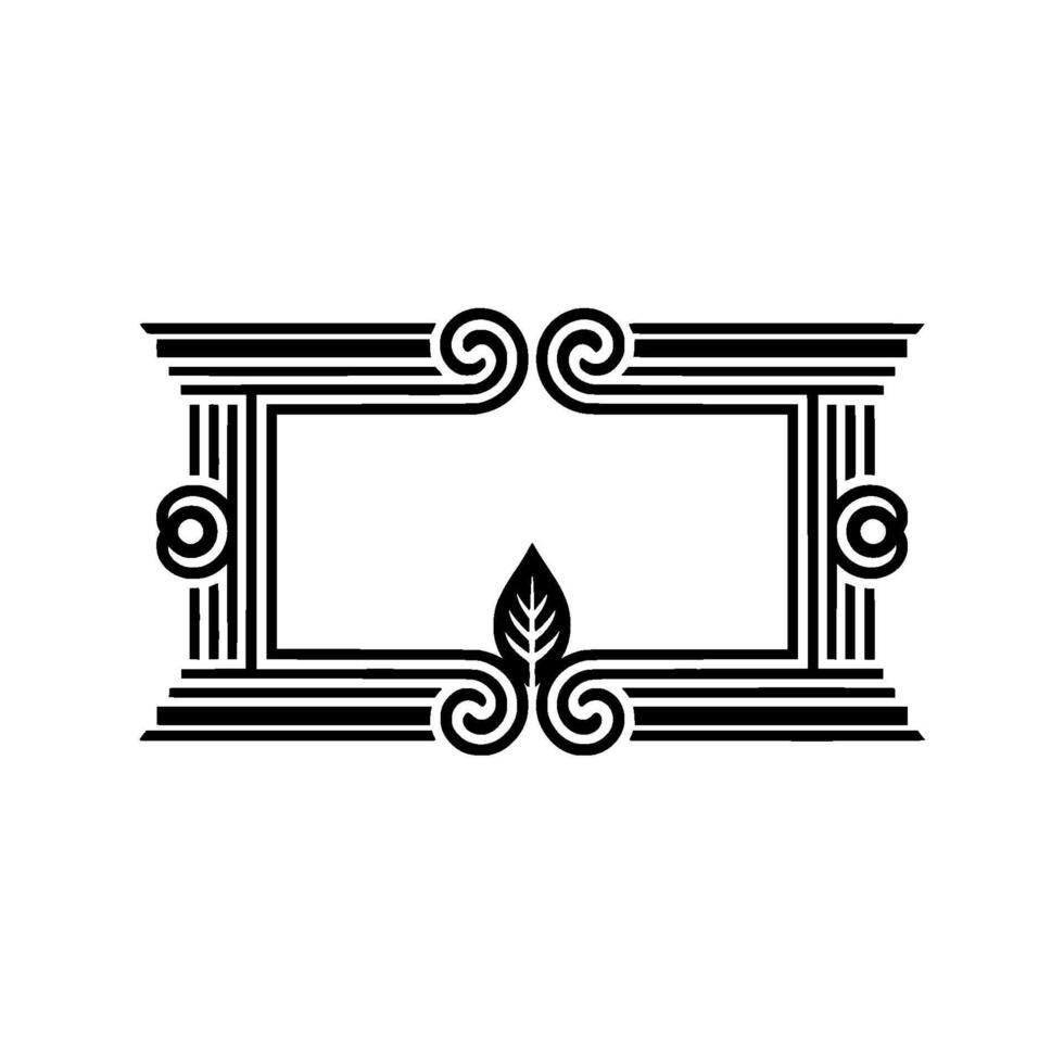 Art Deco Leaf Frame Elegant Geometric Border vector