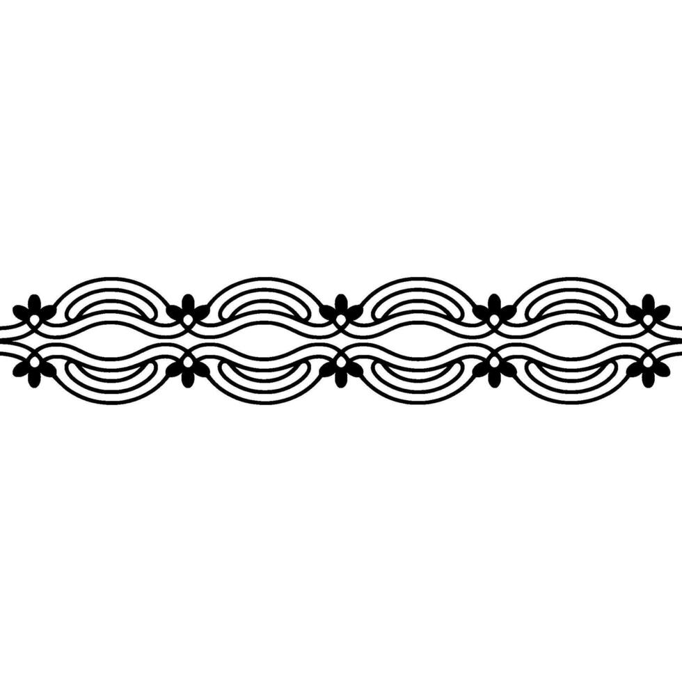 Elegant Art Deco Wave Border, Vintage Element vector