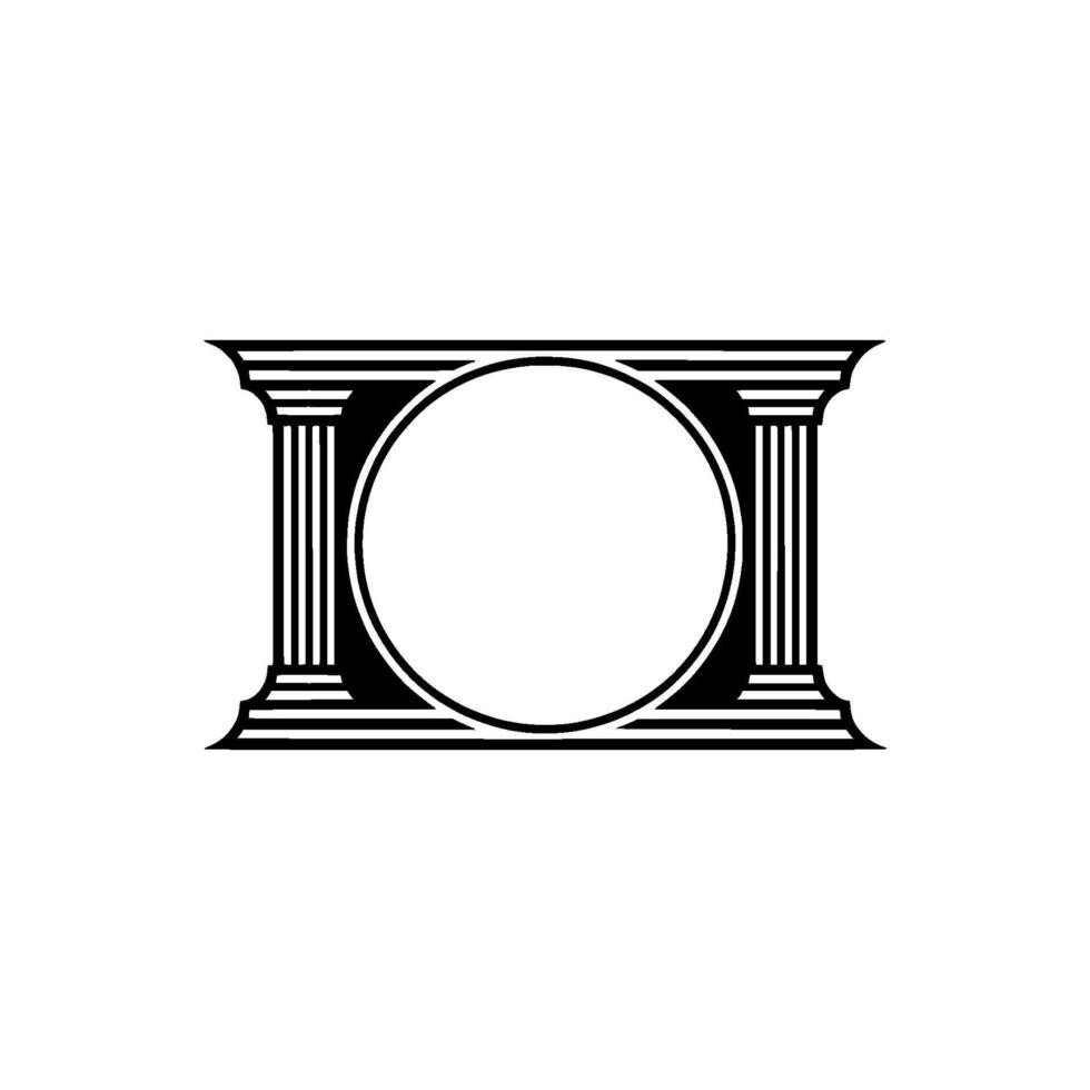 Geometric Archway, Circular Emblem, Minimalist vector
