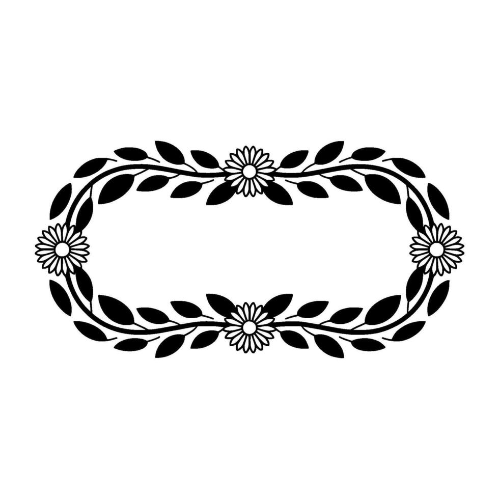 Elegant Floral Border, Vintage Element, Wreath vector