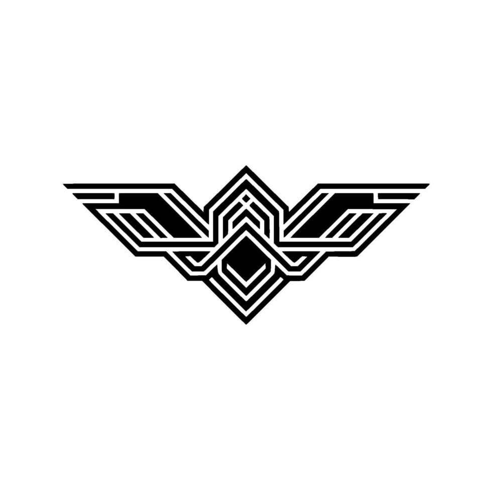 Geometric Wing Emblem, Art Deco Inspired - Art deco vector