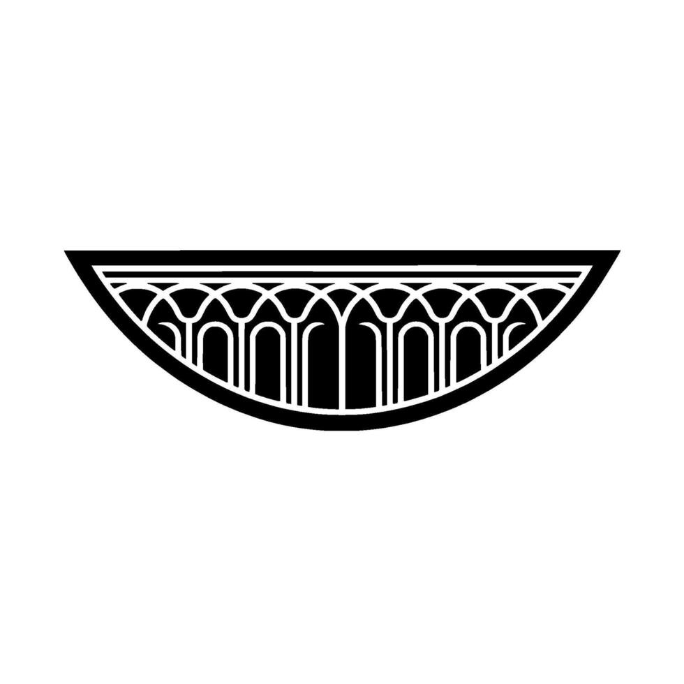 Geometric Crescent Ornament, Minimalist - Abstract vector