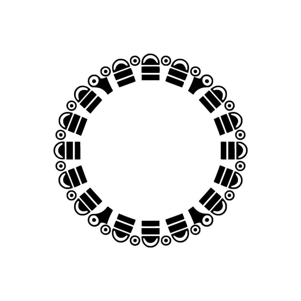Geometric Tribal Circle, Minimalist, Monochrome - Abstract vector
