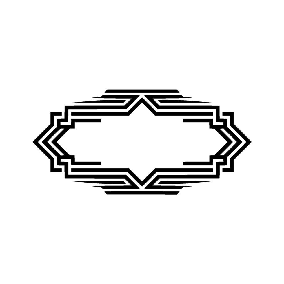 Geometric Deco Frame, Elegant Outline, Minimalist, Vintage - Pattern vector