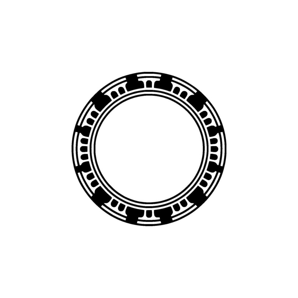Geometric Circle Frame, Stylized Aegean Motif vector