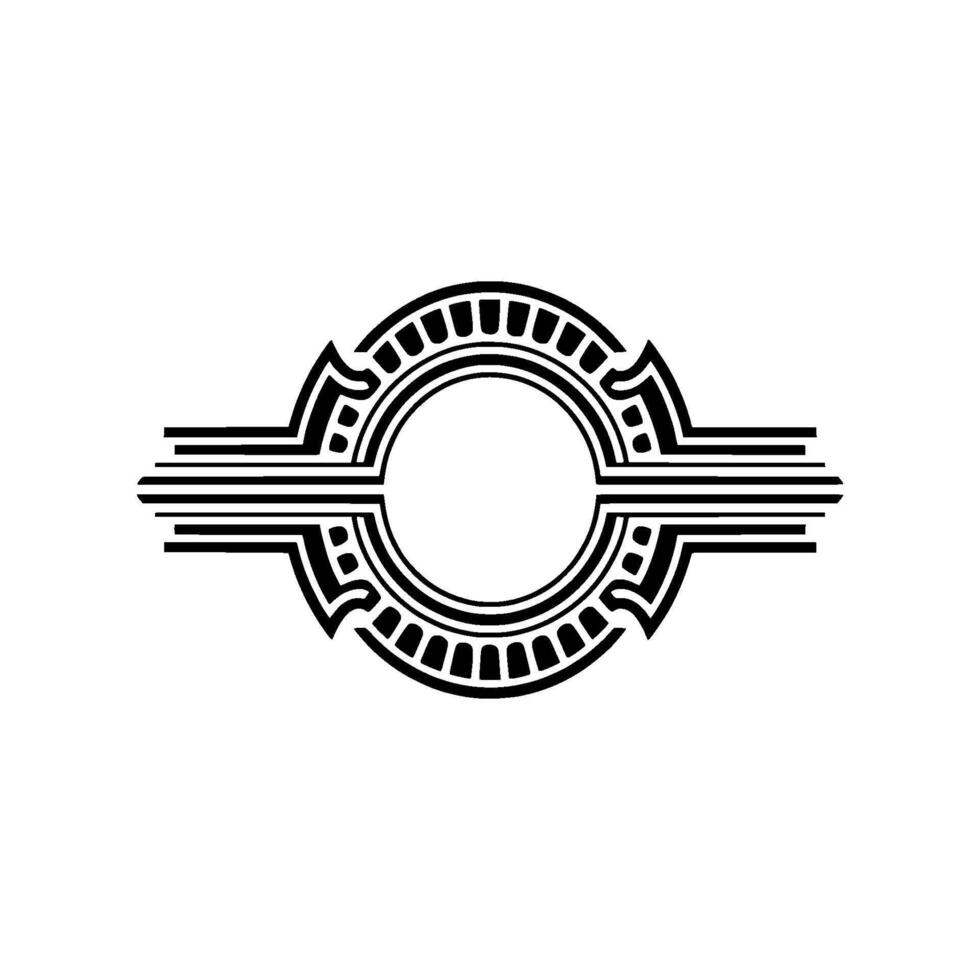 Art Deco Circular Emblem - Vintage Element vector
