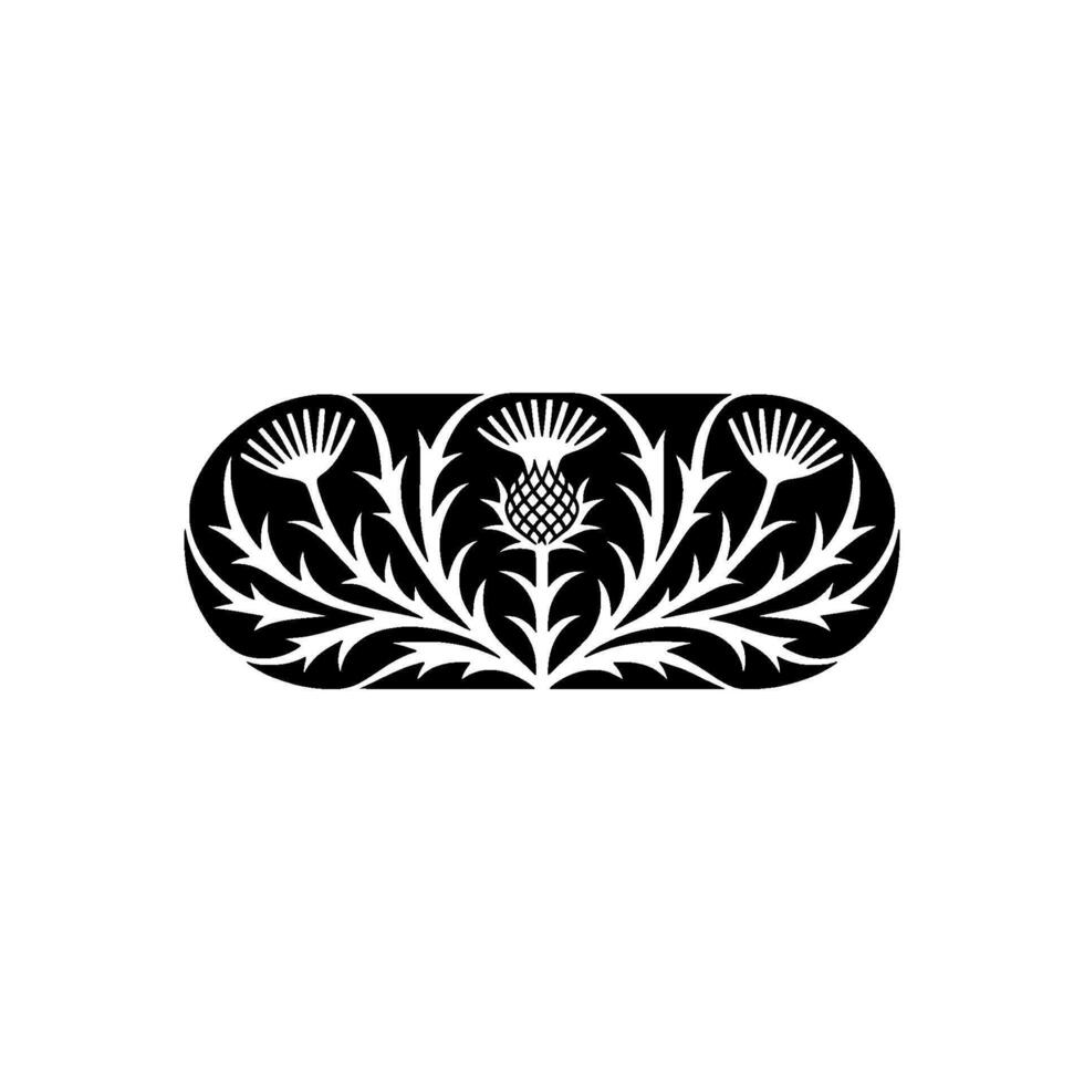 Intricate Thistle Emblem, Vintage Botanical Illustration vector