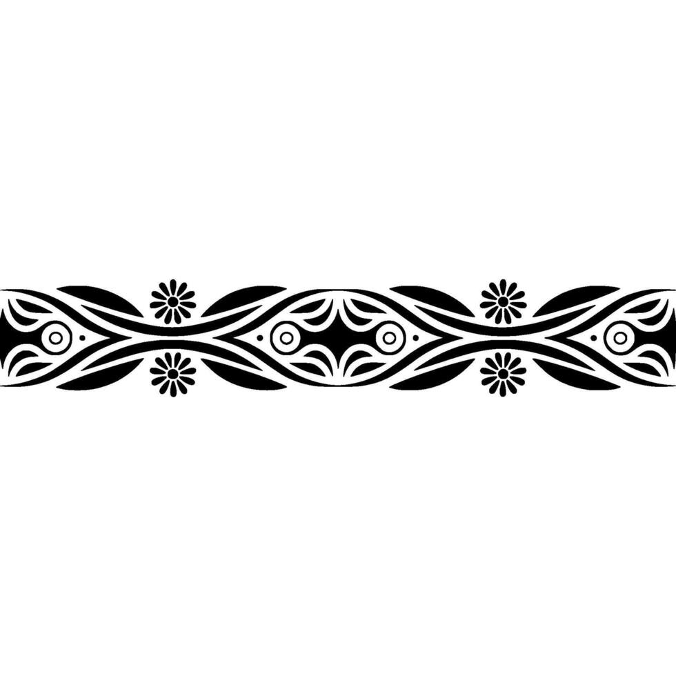Elegant Black Floral Border, Vintage Element - Minimalism vector