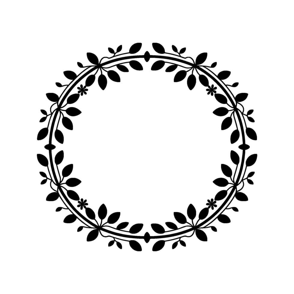 Elegant Botanical Circle, Minimalist, Foliage vector