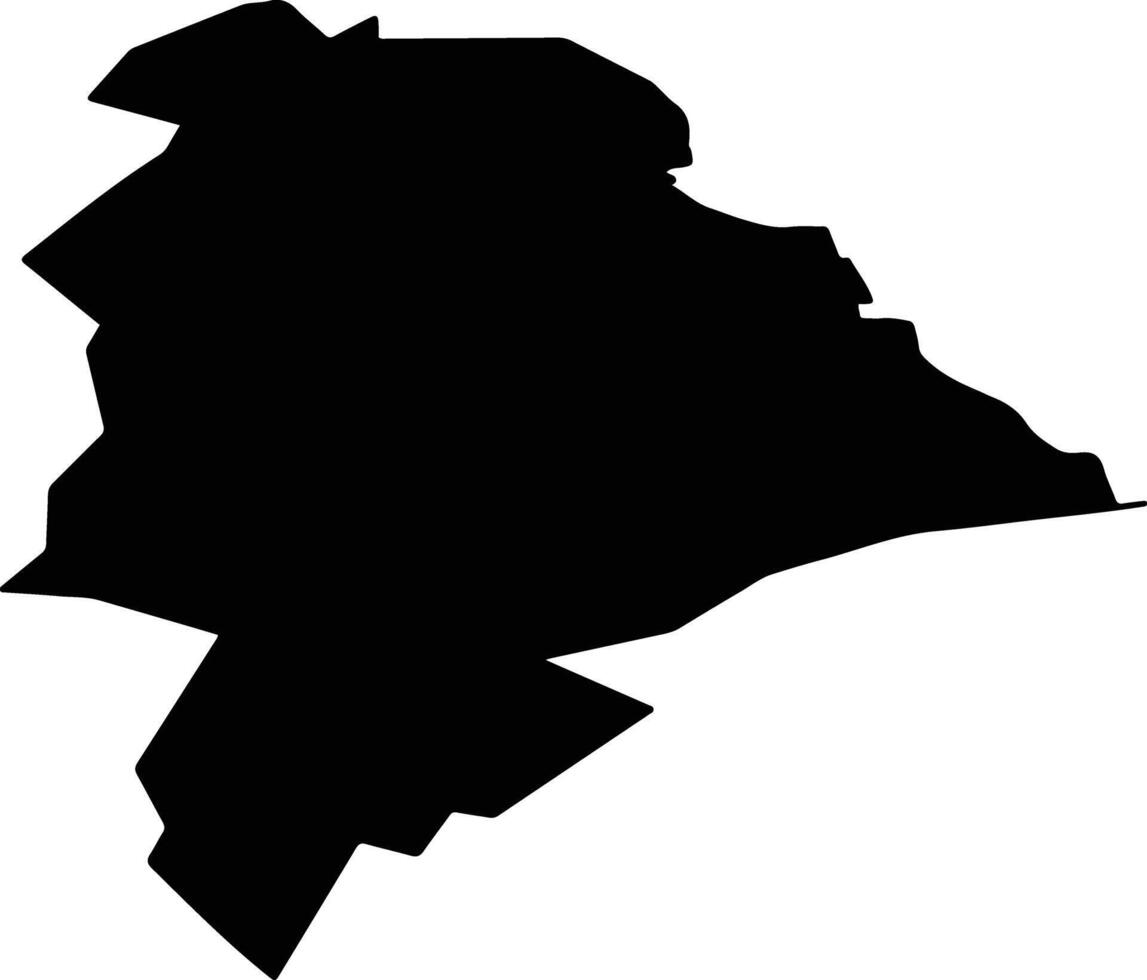 Secanj Municipality Serbia silhouette map vector