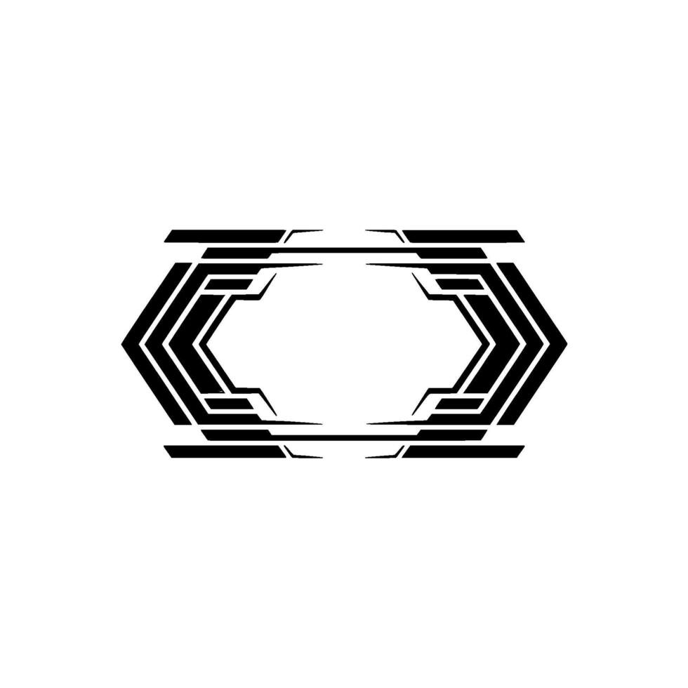 Geometric Hexagonal Frame, Modern Tech Element vector