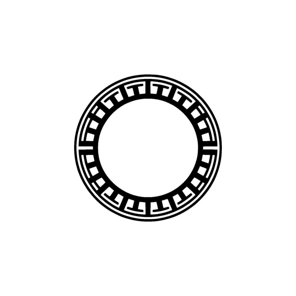 Geometric Greek Key Border, Minimalist - Greekkey - Circle vector