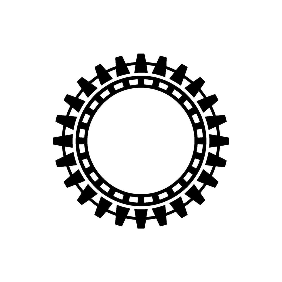 Minimalist Circular Gear - Modern Element vector