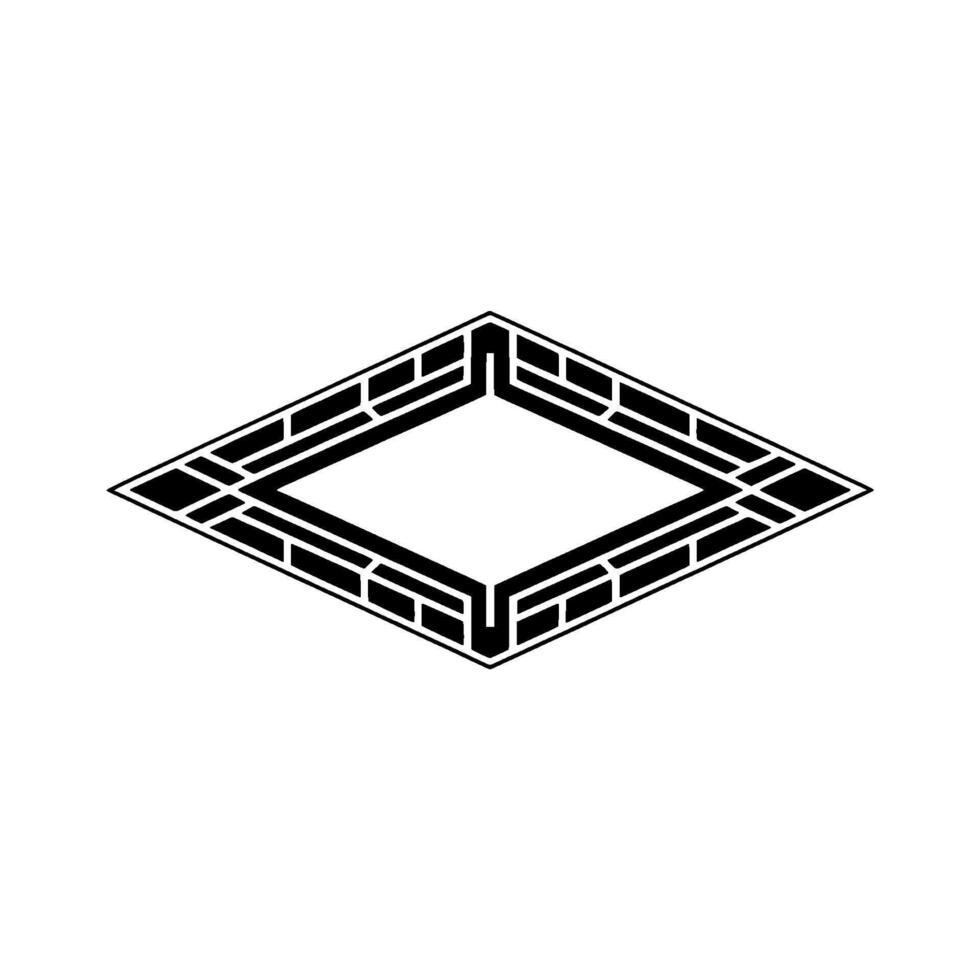 Geometric Diamond Emblem, Art Deco Style, Minimalist vector
