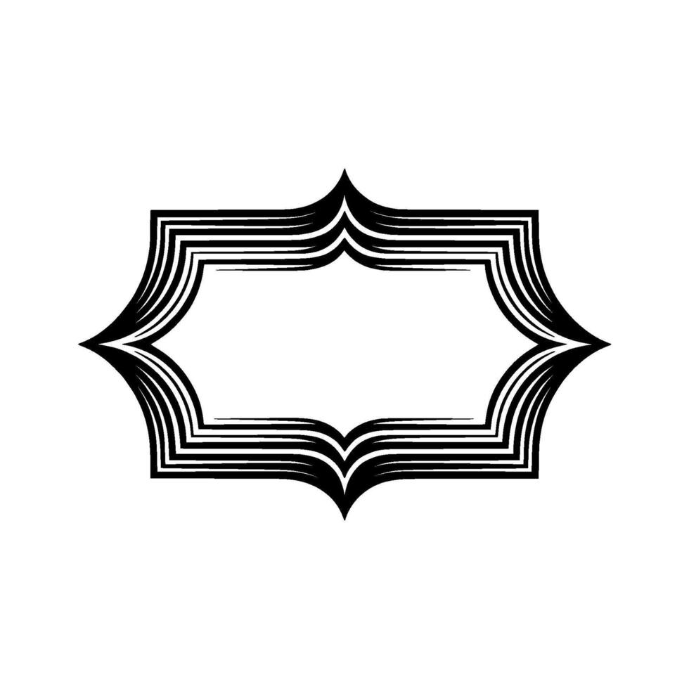 Geometric Deco Frame, Minimalist, Elegant Outline - Shape vector