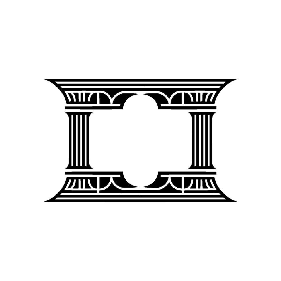 Art Deco Column Frame, Elegant Vintage vector