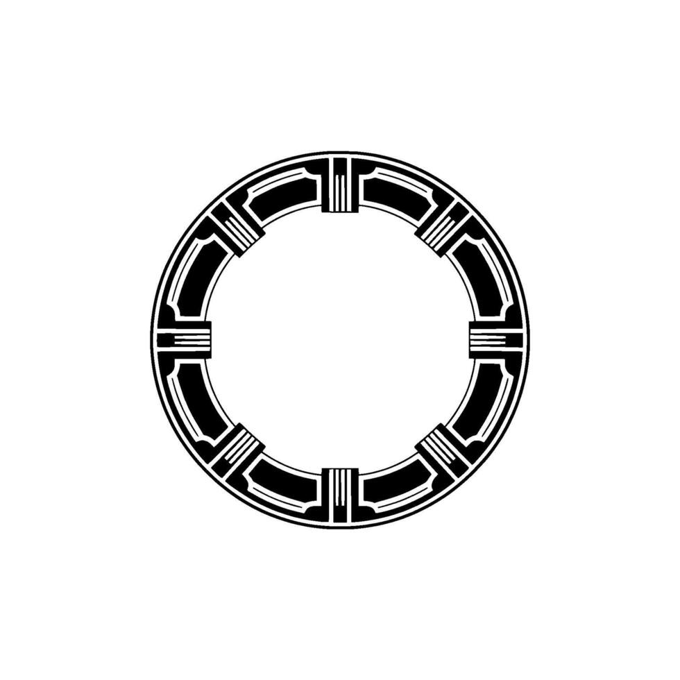 Geometric Deco Ring, Minimalist Emblem, Vintage vector