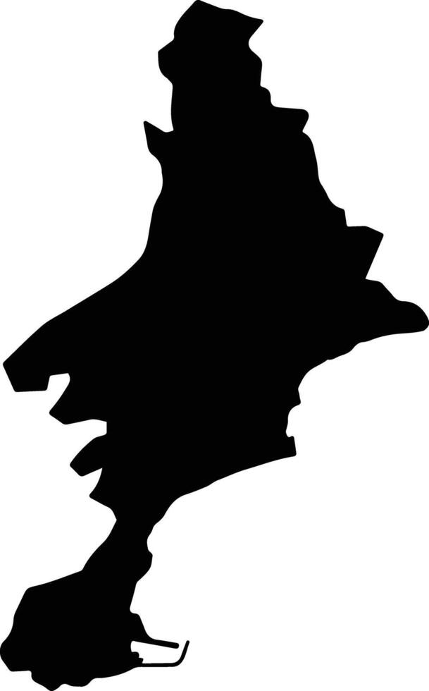 Sekondi Takoradi Metropolis Ghana silhouette map vector