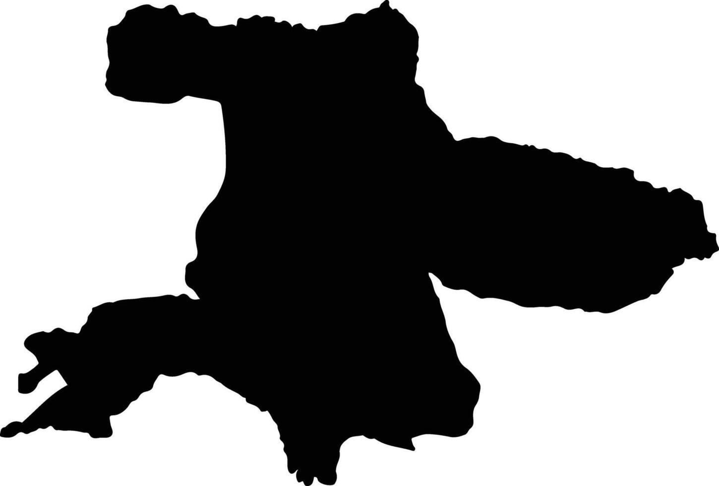Sekyere Afram Plains North Ghana silhouette map vector