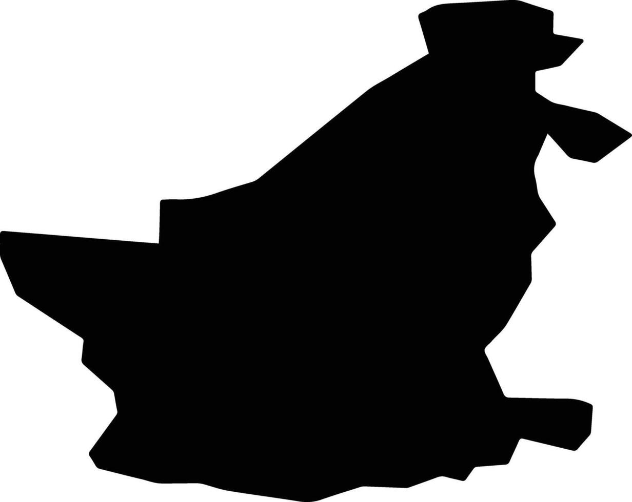 Selangau Malaysia silhouette map vector