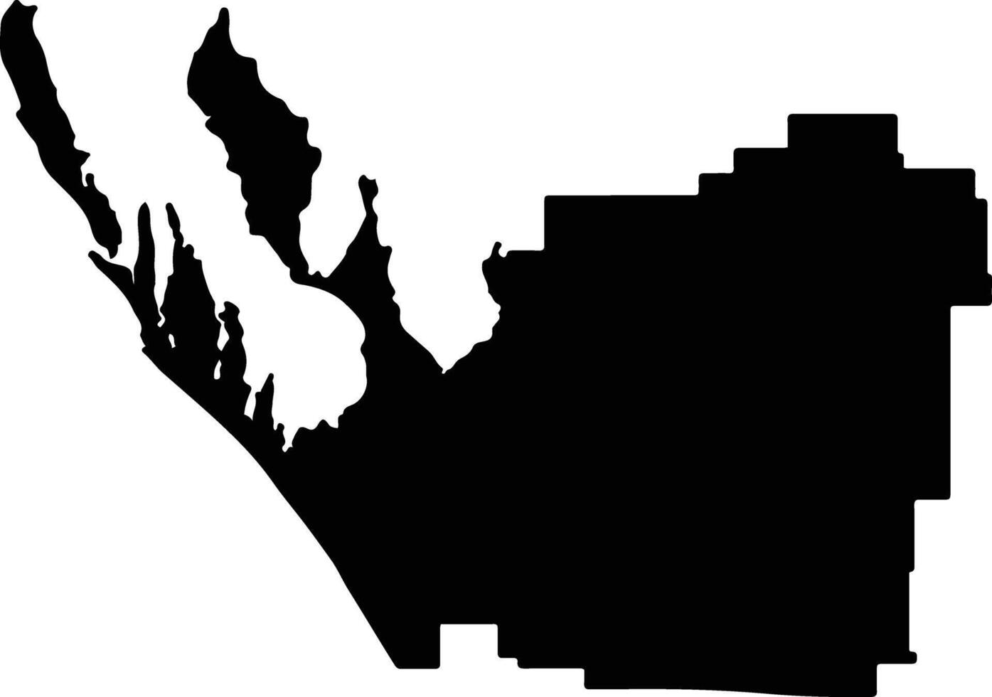 Shark Bay Australia silhouette map vector