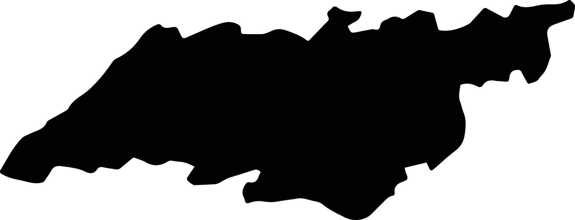 Shupiyan India silhouette map vector