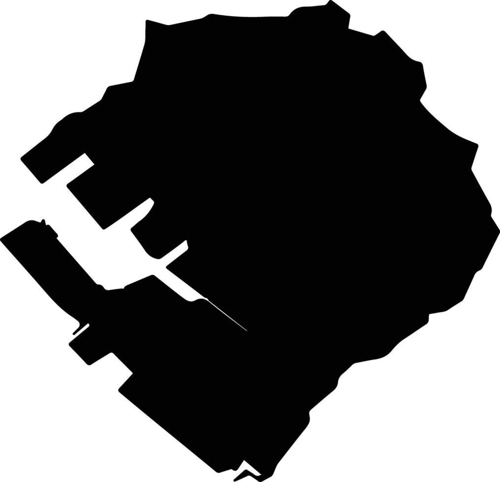 Siaogang Taiwan silhouette map vector
