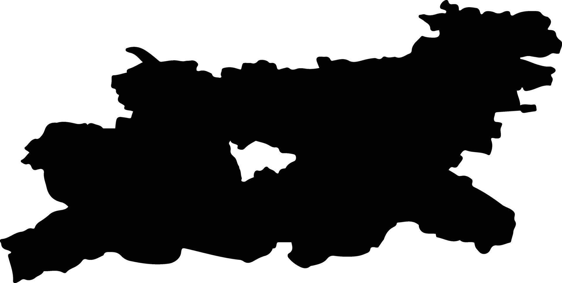 Siedlce County Poland silhouette map vector