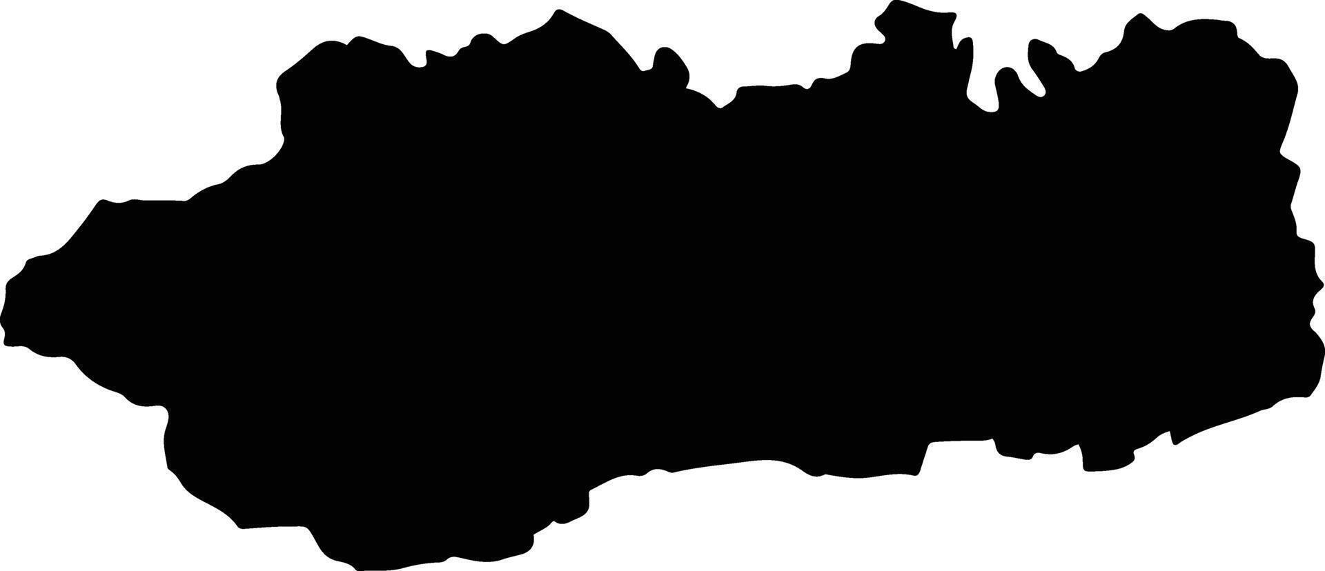 Simdega India silhouette map vector