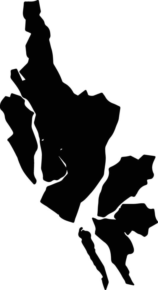 Sittwe Myanmar silhouette map vector