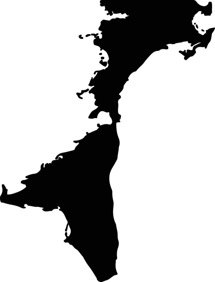 South Abaco Bahamas silhouette map vector