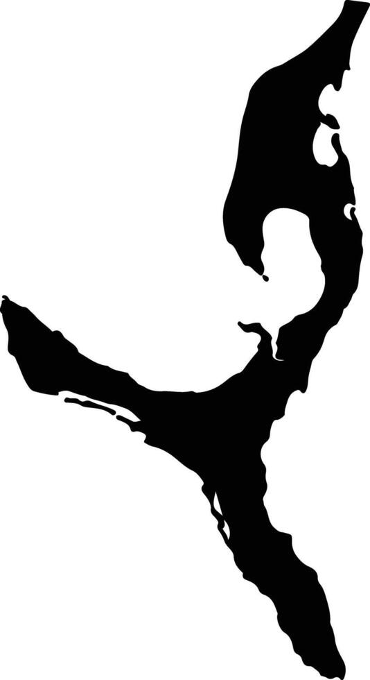 South Eleuthera Bahamas silhouette map vector