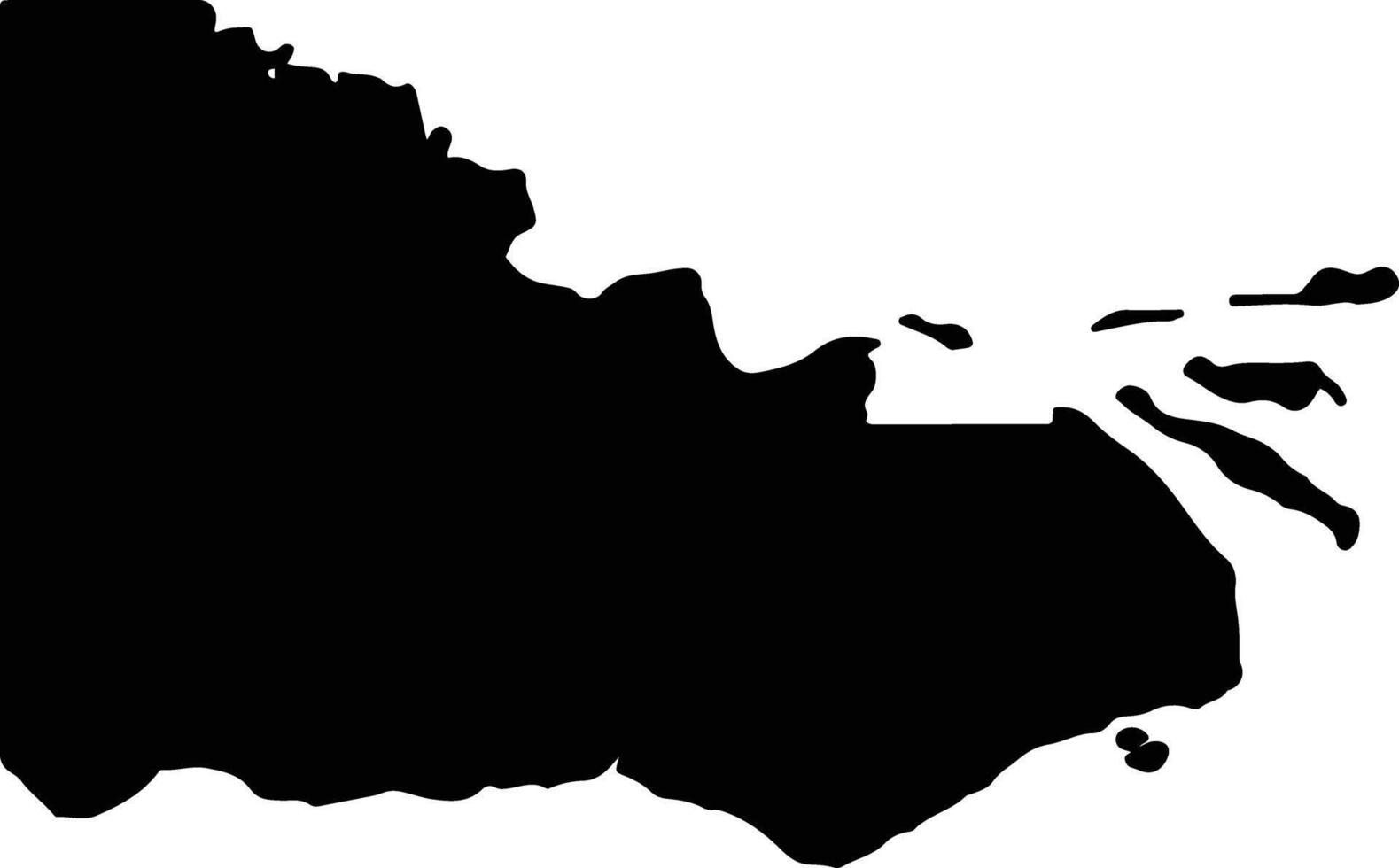 South Fly District Papua New Guinea silhouette map vector