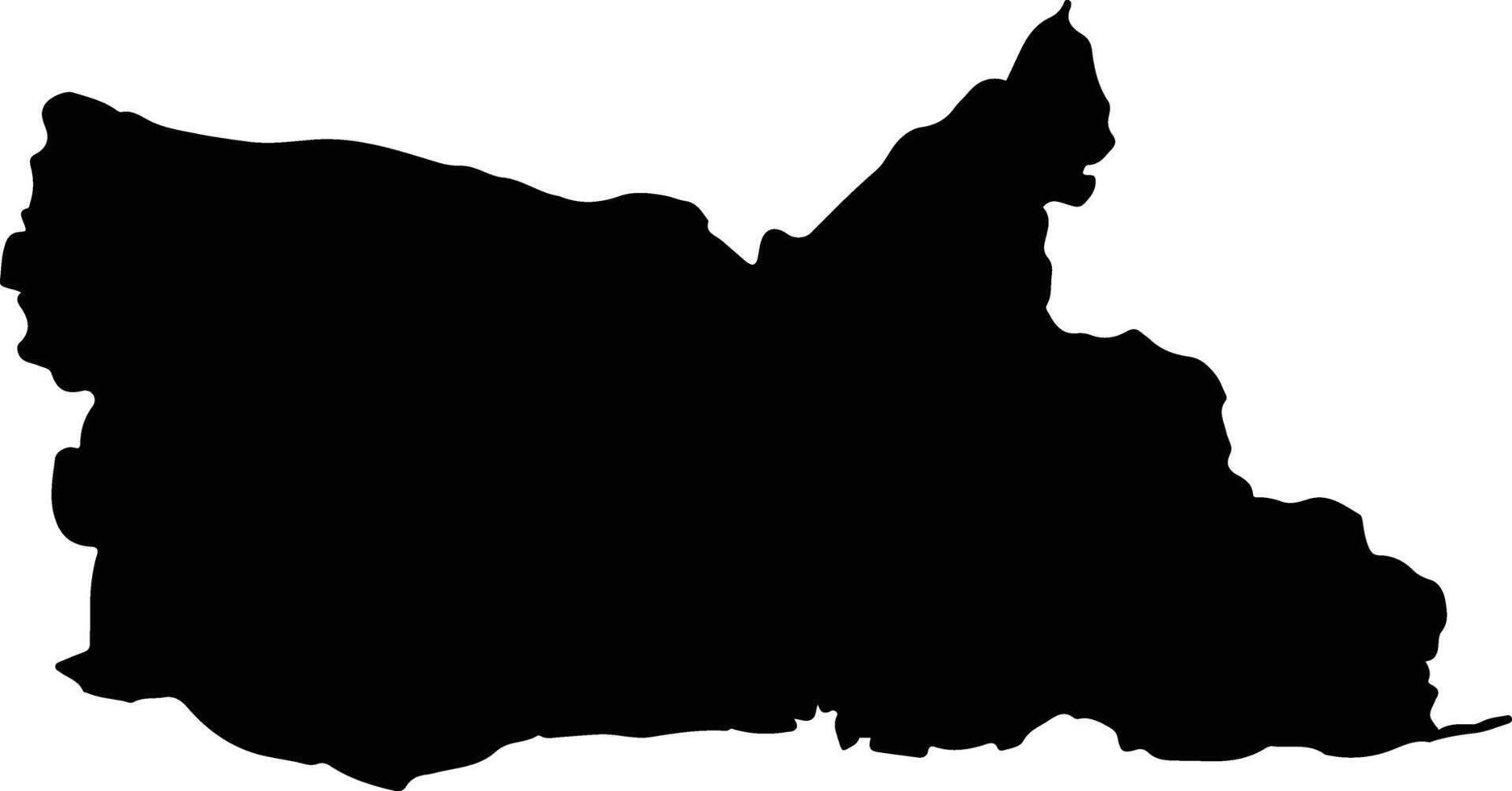 South Garo Hills India silhouette map vector
