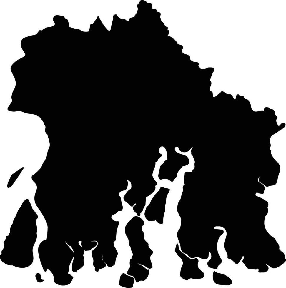 South Twenty Four Parganas India silhouette map vector