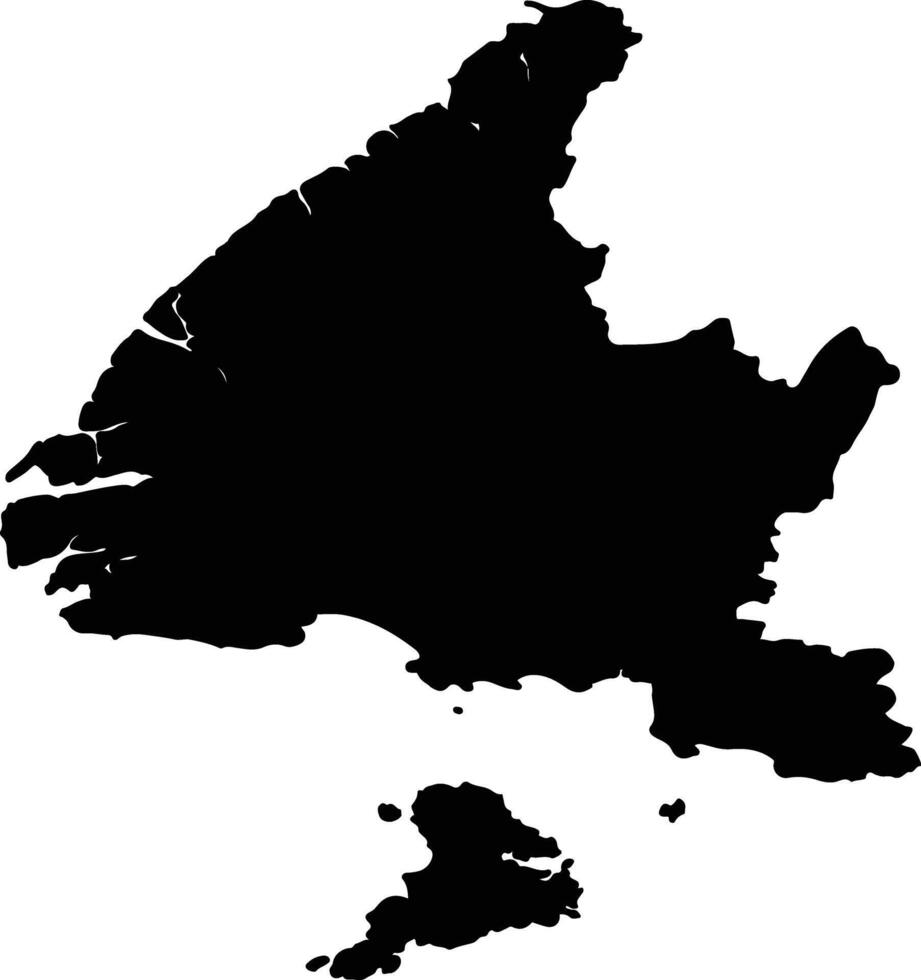 Southland District New Zealand silhouette map vector