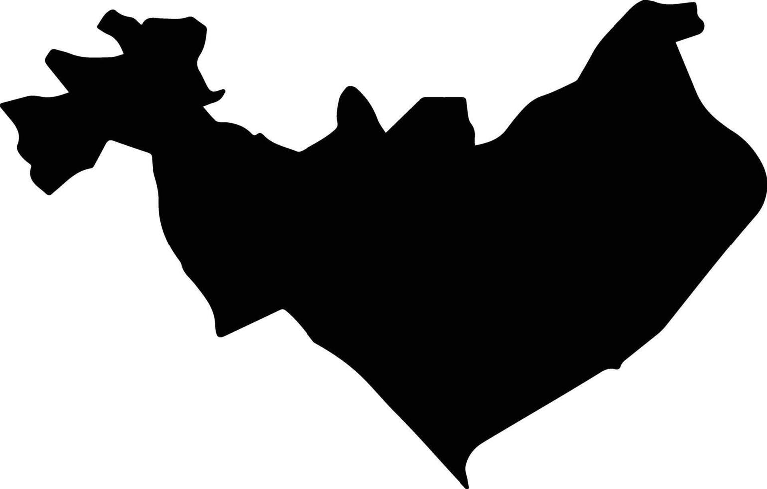 Spanish Town Central Jamaica silhouette map vector