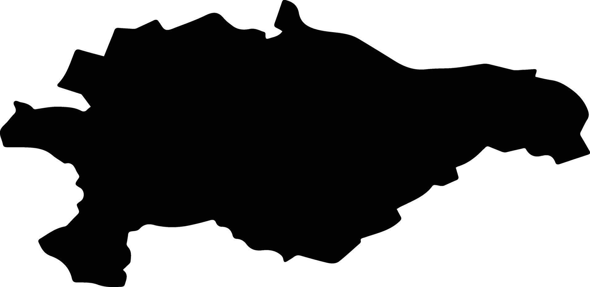 Srinagar India silhouette map vector