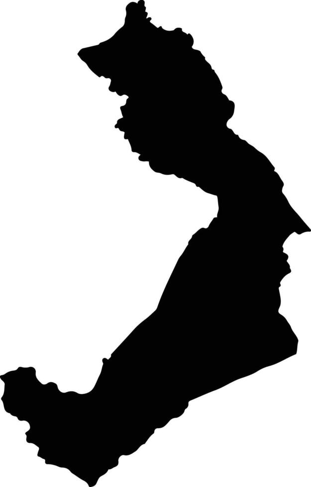 Sud Yungas Bolivia silhouette map vector