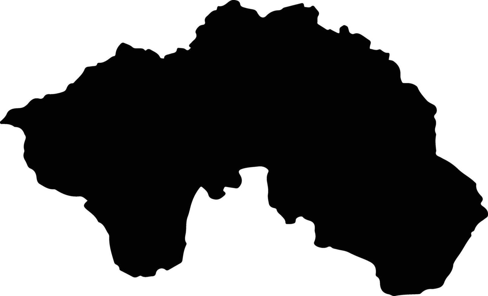 Suhum Municipal Ghana silhouette map vector