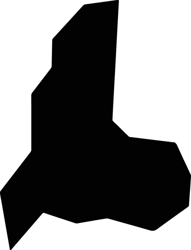 Taebaek si South Korea silhouette map vector