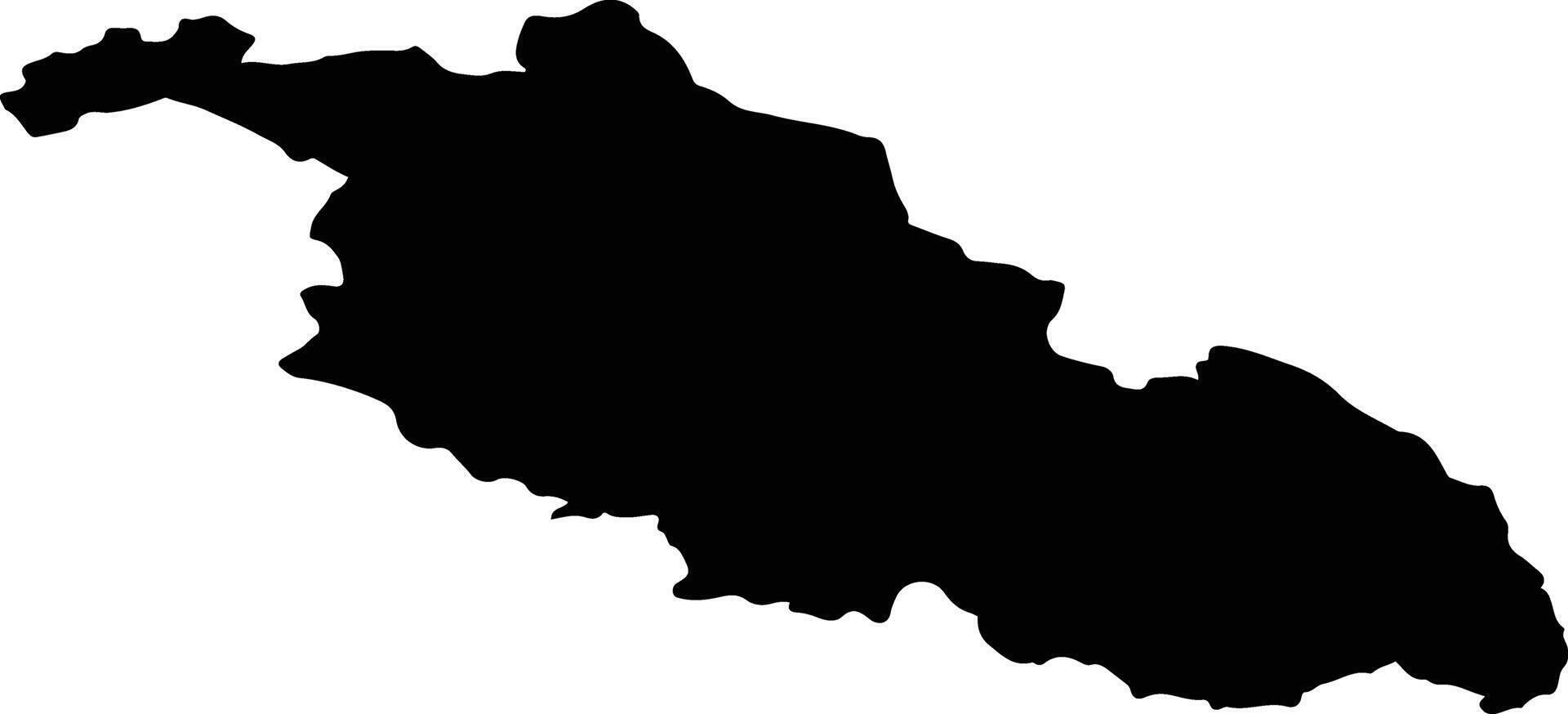 Tandinsky Kozhuun Russia silhouette map vector