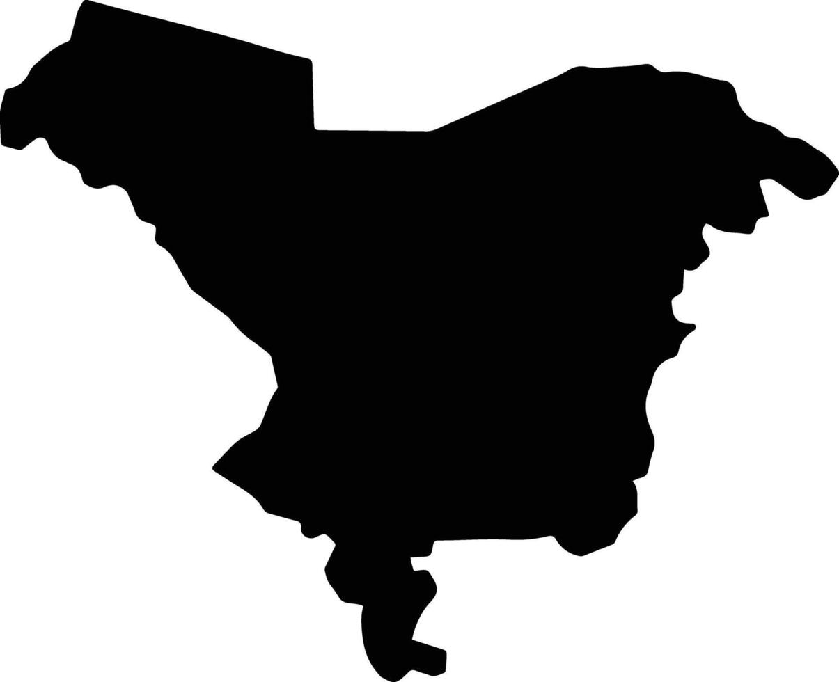 Tangle River Jamaica silhouette map vector