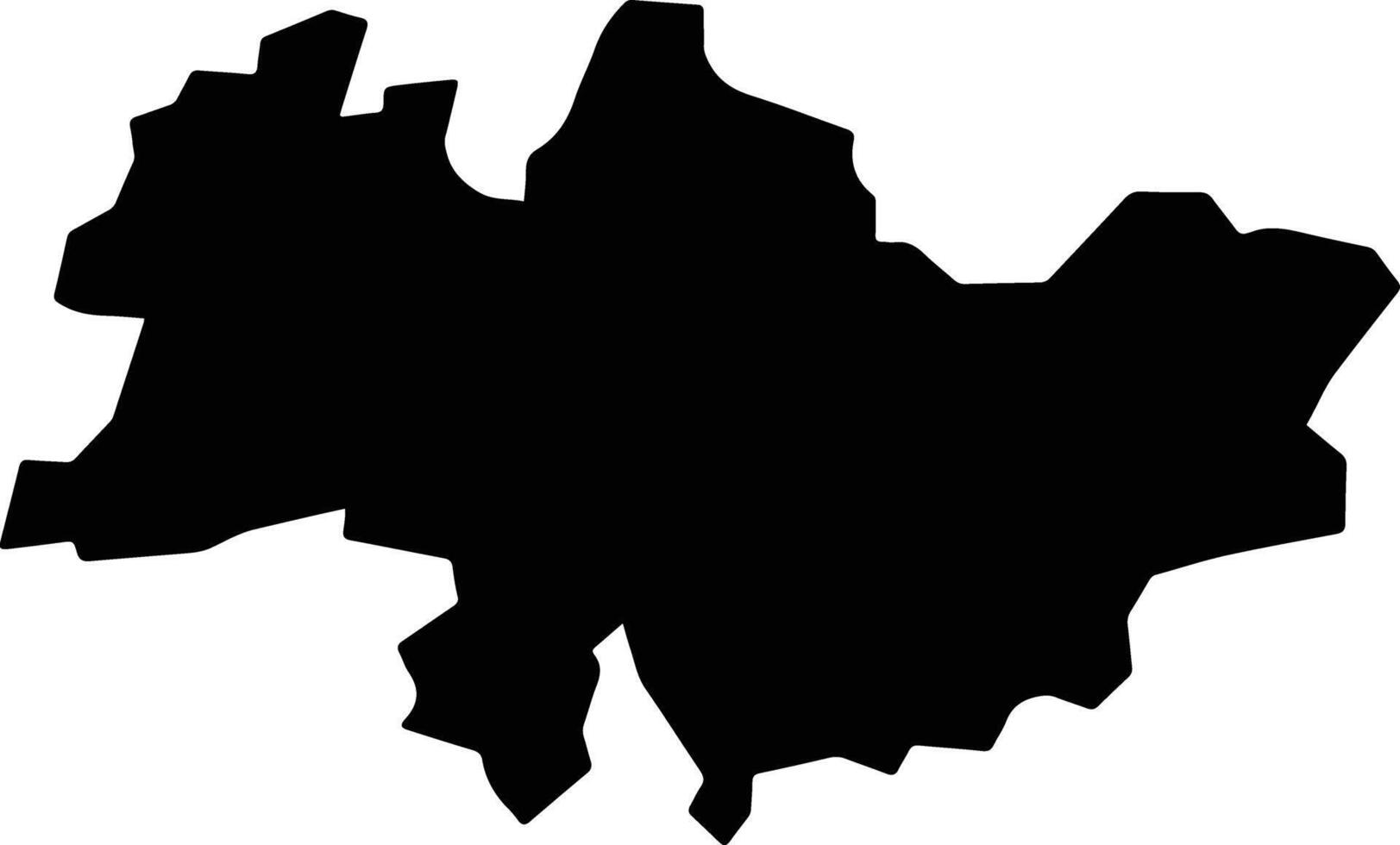 Tanzi District Taiwan silhouette map vector